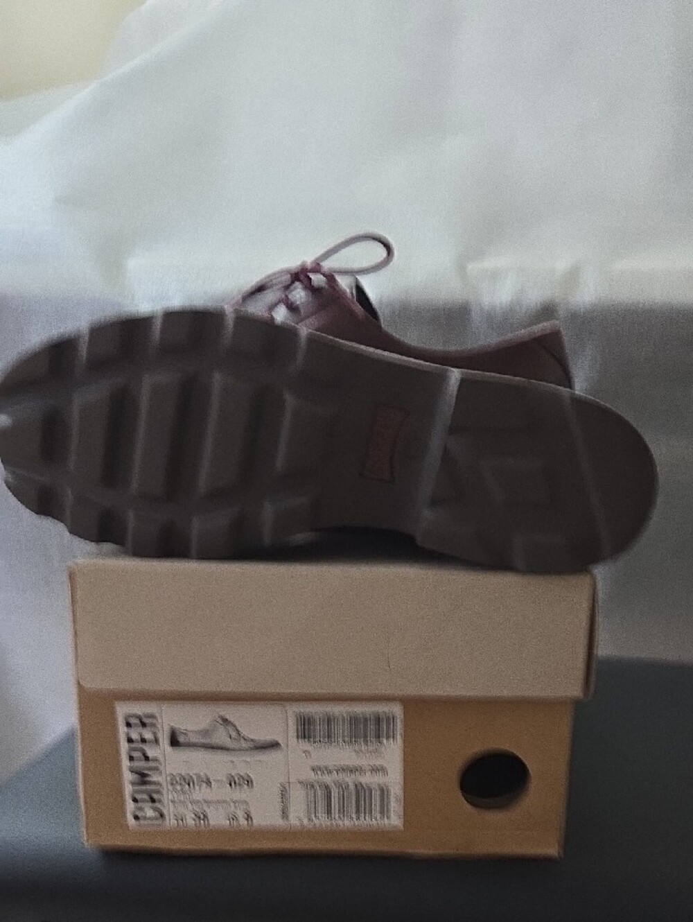 Camper Men's Burgundy Leather Lace-Up Oxfords - Picture 3 of 4